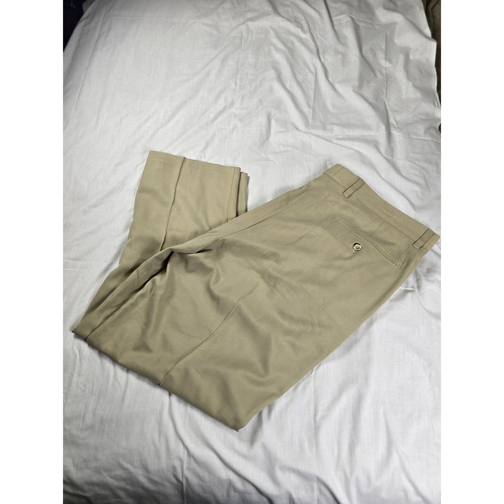 Tommy Bahama Pants Mens 42x32 Beige Silk‎ Blend Pleated Dress Trousers Summer